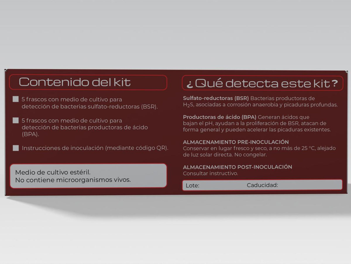MICscan - Kit de Detección de Corrosión Microbiológica (MIC) | 10 Pruebas BSR y BPA