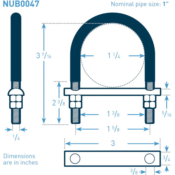 1 in Galvanized Nu-Bolt (1/4 Stock)