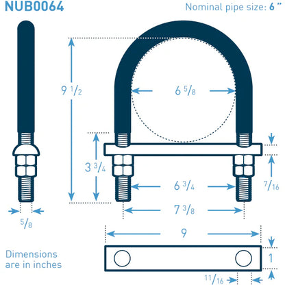 6 in Galvanized Nu-Bolt