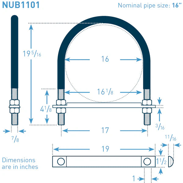 16 in Galvanized Nu-Bolt HT with I-Rod HT with Flats