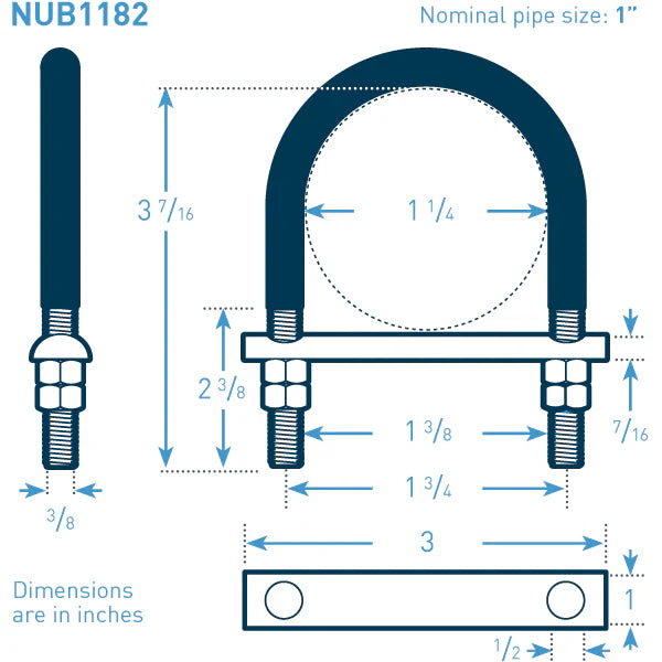 1 in Galvanized Nu-Bolt, Gripping with Peek