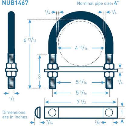 4 in Galvanized Nu-Bolt XL, Non-Gripping